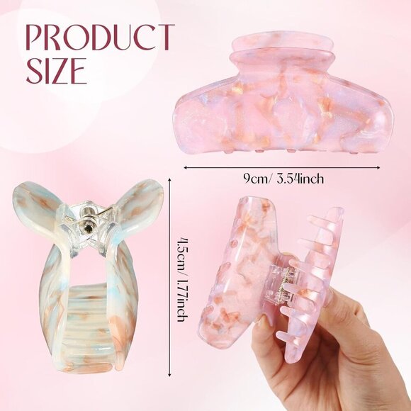 8 Large Acrylic Hair Claw Clips Women Non-slip Strong Hold for Thick Hair main image 5